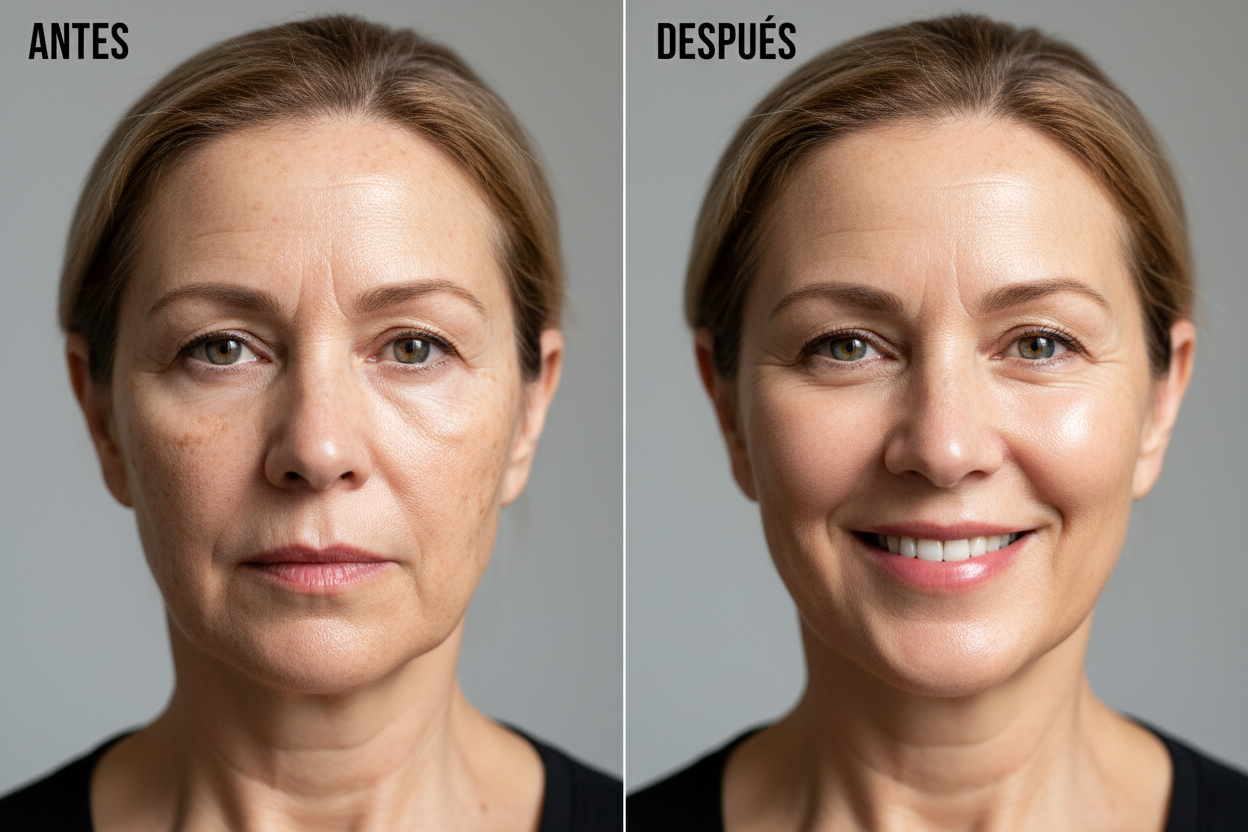 Antes y después segunda mujer 60 años resultados sérum NK