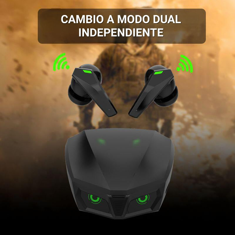 cascos gaming  cambio a modo dual independiente  - Llamadas nítidas - Micrófono con cancelación de ruido para conversaciones claras incluso en entornos ruidosos