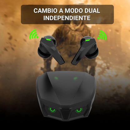 cascos gaming  cambio a modo dual independiente  - Llamadas nítidas - Micrófono con cancelación de ruido para conversaciones claras incluso en entornos ruidosos