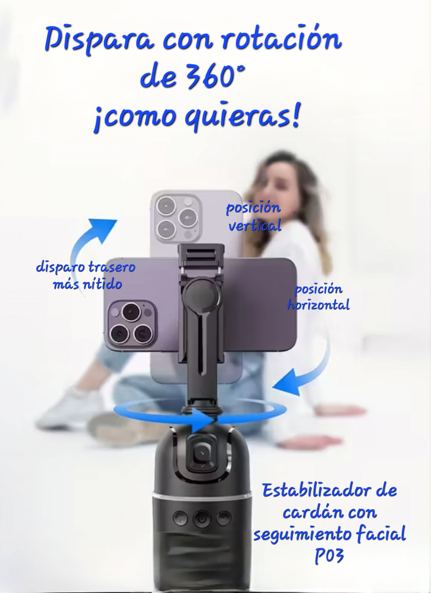 Soporte para teléfono móvil con rotación de 360 grados