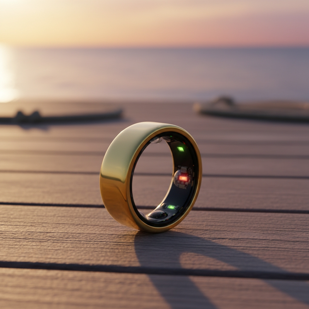 Anillo dorado  Qring en deck con sensores visibles Anillo 