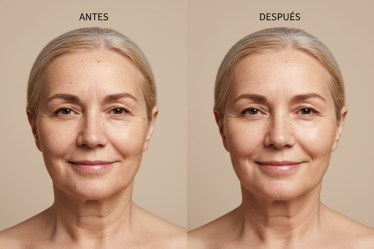 Antes y después segunda mujer 60 años resultados sérum NK
