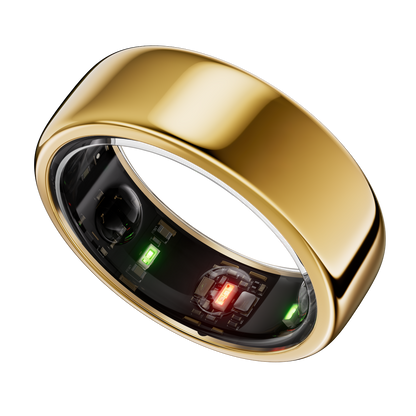 El Anillo Inteligente QRing Dorado combina un diseño premium en acabado dorado tecnología más avanzada en monitorización de salud y rendimiento deportivo.