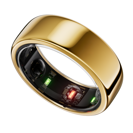 El Anillo Inteligente QRing Dorado combina un diseño premium en acabado dorado tecnología más avanzada en monitorización de salud y rendimiento deportivo.
